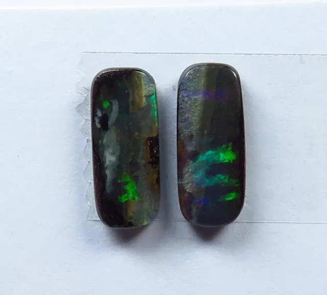 Australian Boulder Opal Pair 4.08ct Natural Queensland Stone