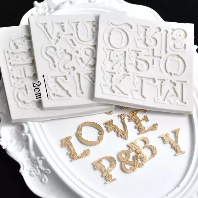 3Pcs Alphabet Letter Silicone Fondant Mould Cake Chocolate Sugarcraft Decor Mold