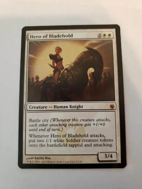 1x MTG Hero of Bladehold Mirrodin Besieged 8/155 Regular Mythic NM x1
