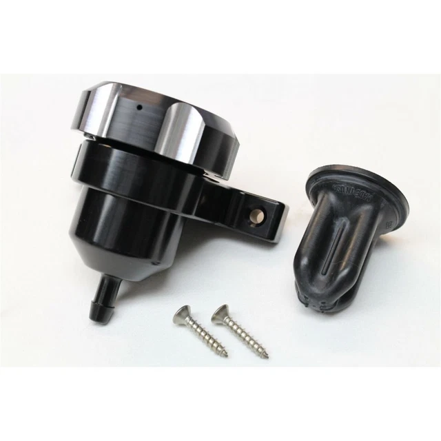 Universal Billet Aluminum Black Clutch Reservoir w/ Bracket & Cap Street Rod LSX