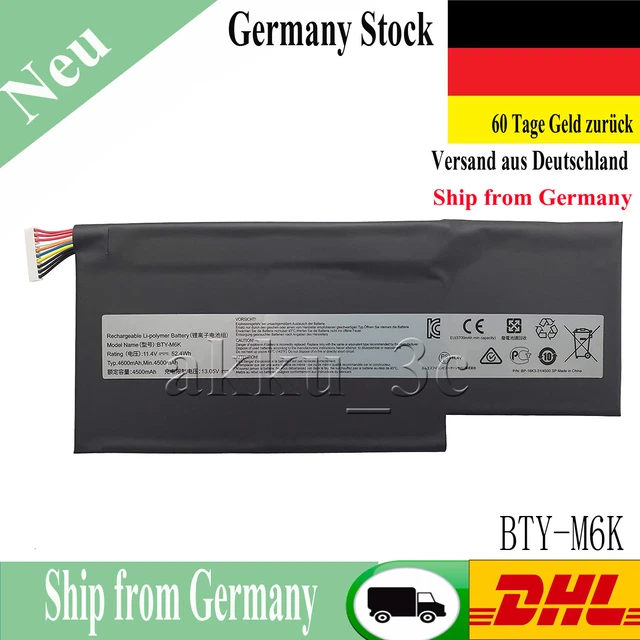 BTY-M6K 52.4Wh Replacement Laptop Battery For MSI GF65 Thin GS63VR Stealth Pro