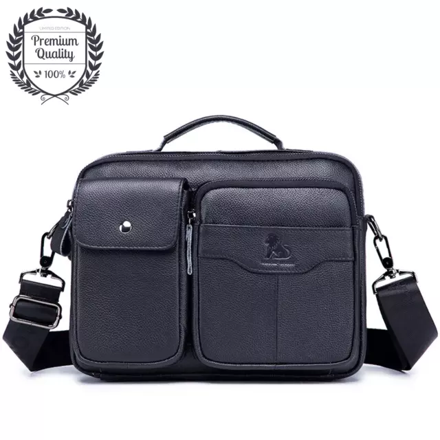 MENS BAG Genuine Leather Designer Messenger Sling Shoulder Crossbody Handbag