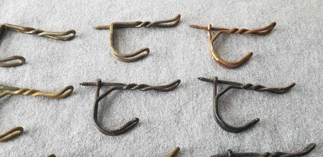 #2  Lot Of 15 Vintage Antique School Farm House Screw In Wire Coat Hat Hooks 5