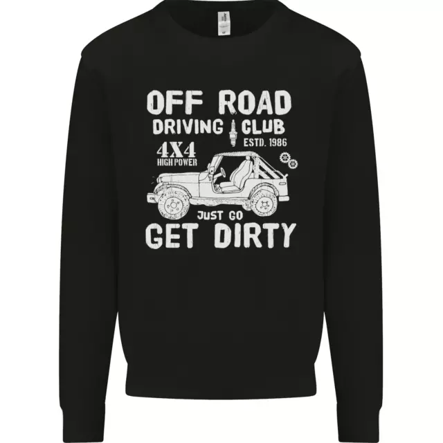 Felpa maglione bambini Off Road Driving Club Get Dirty 4x4 divertente