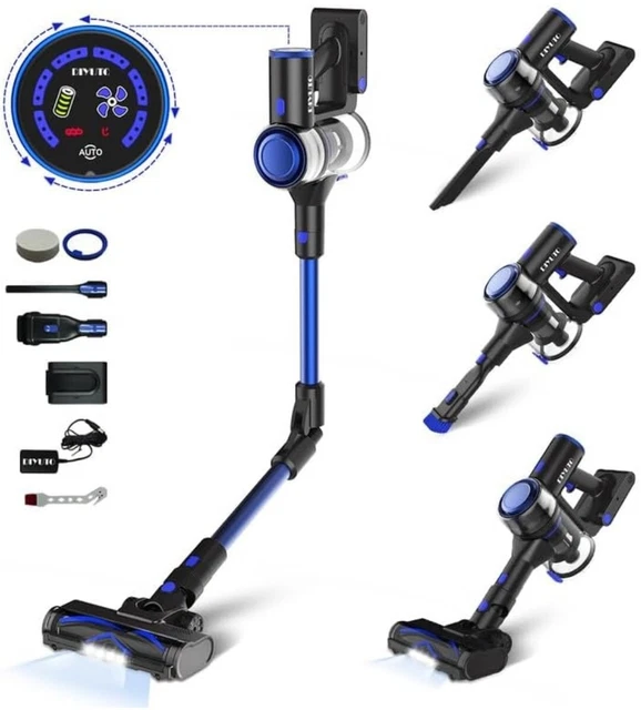 Aspirapolvere Senza Fili Scopa Elettrica Portatile 400W 33Kpa Con Barra Pieghevo
