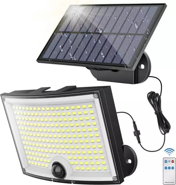 Faretto LED Da Esterno Solare, Luce Solare LED Esterno 202 LED 3Modes Faro LED E