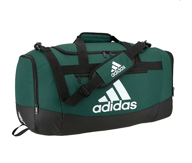 Adidas DEFENDER IV MEDIUM Duffel BLACK GREEN GYM BAG HOT NEW