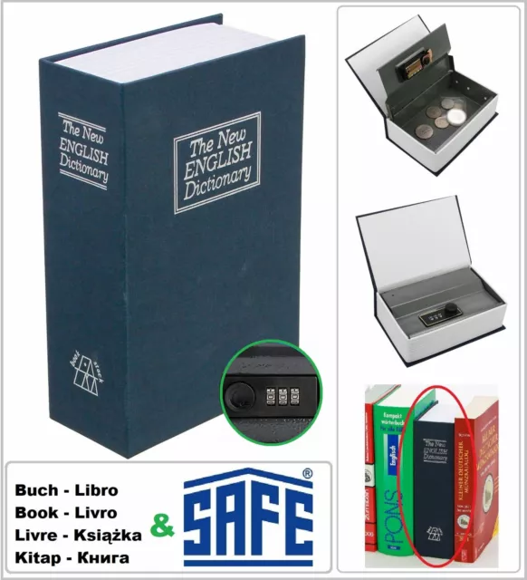 Buchsafe Buch Tresor Zahlenschloss Geldkassette Handy-SAFE SAFE 3989