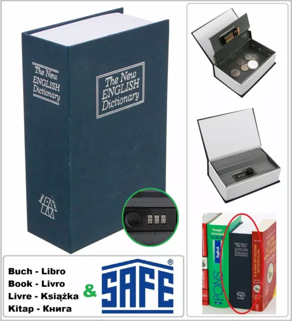 Buchsafe-Zahlenschloss-Buch-Tresor Geldkassette Handy-SAFE SAFE 3989