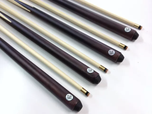 MAPLE WOODEN POOL SNOOKER BILLIARD CUE SET 4x Two Piece Cues 11mm Screw Tips