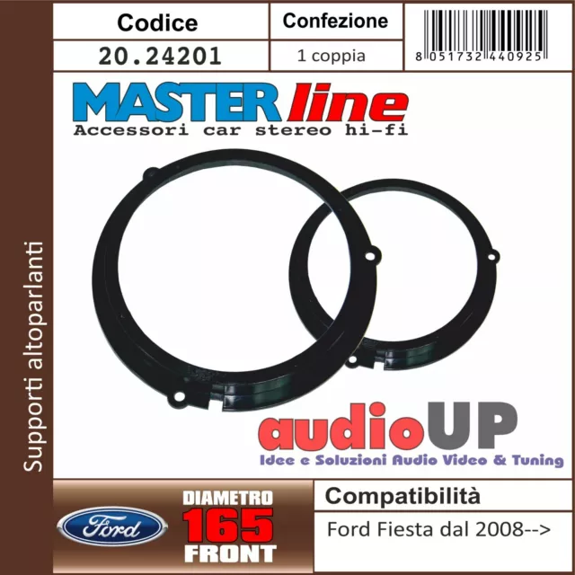 ADATTATORI ALTOPARLANTI CP. 165 mm FORD FIESTA 2008 IN POI - SUPPORTI ANT./POST.