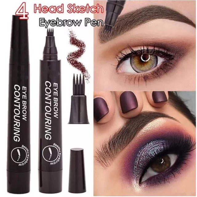 3D Microblading 4 Fourche Tatouage Sourcil Liquide Encre Stylo Étanche Crayon  *