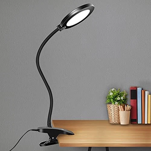 GLFERA Clamp LED Desk Lamp Flexible Gooseneck Table Lamp 3 Lighting Modes wit...