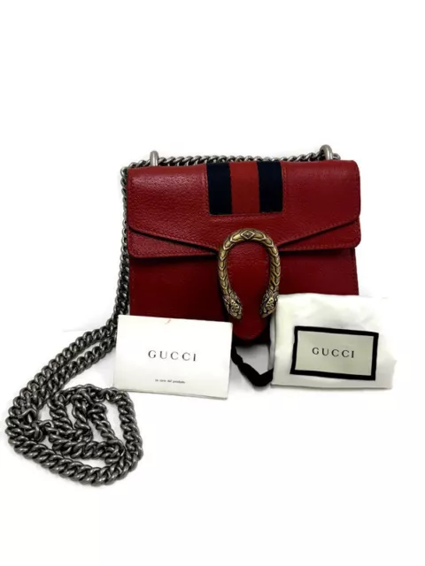 GUCCI Mini Web Dionysus 421970 Red Shoulder Bag