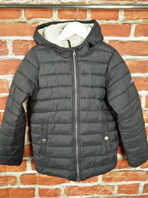Girls Joules Black Padded Coat Age 9-10 Years Fleece Lined Hooded Jacket 140Cm