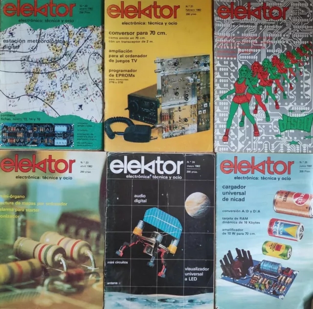 Revista electrónica Elektor año 1982 Números (20,21,22,23,24,25,26/27,28,30,31)
