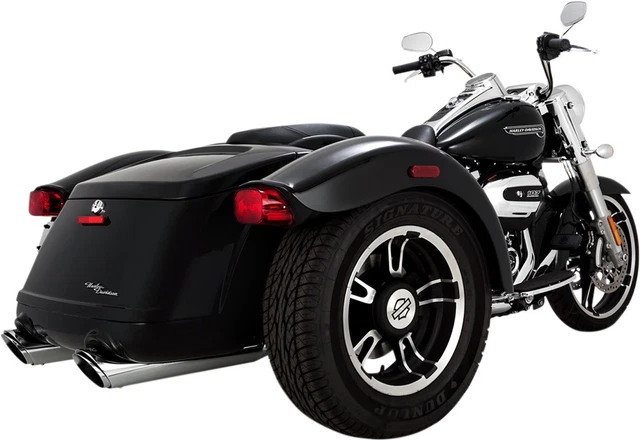 Chrome Twin Slash Round Slip On Exhaust Mufflers Vance & Hines 16796