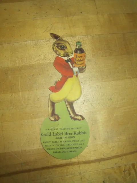 Brer Rabbit Molasses Old Advertising Paper Cardstock Stand Up Advertising Sign