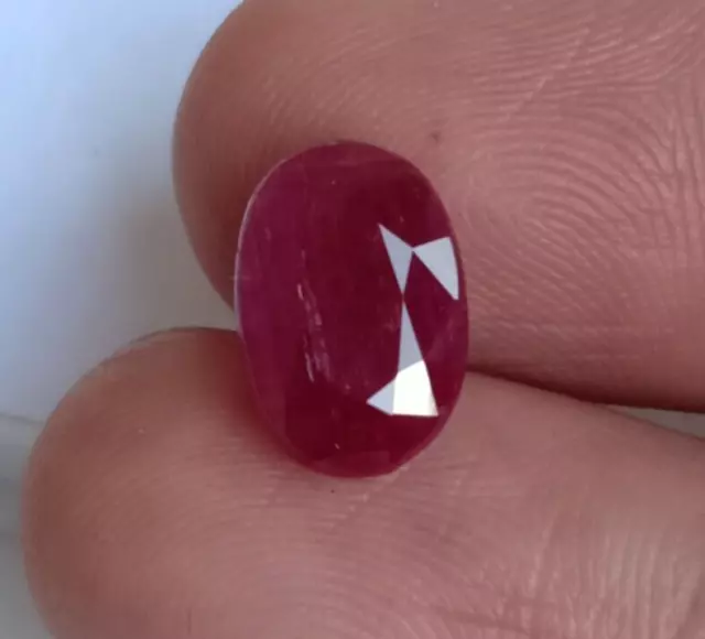 4.60 Ct Red Ruby Oval Cut Untreated Unheated Earth Mine Loose Gemstone Certified