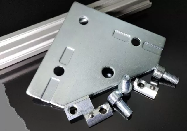Knotenblech Nut 8 für 30x30 & 30x60 Aluprofil Verbinderplatte 100x100x4mm