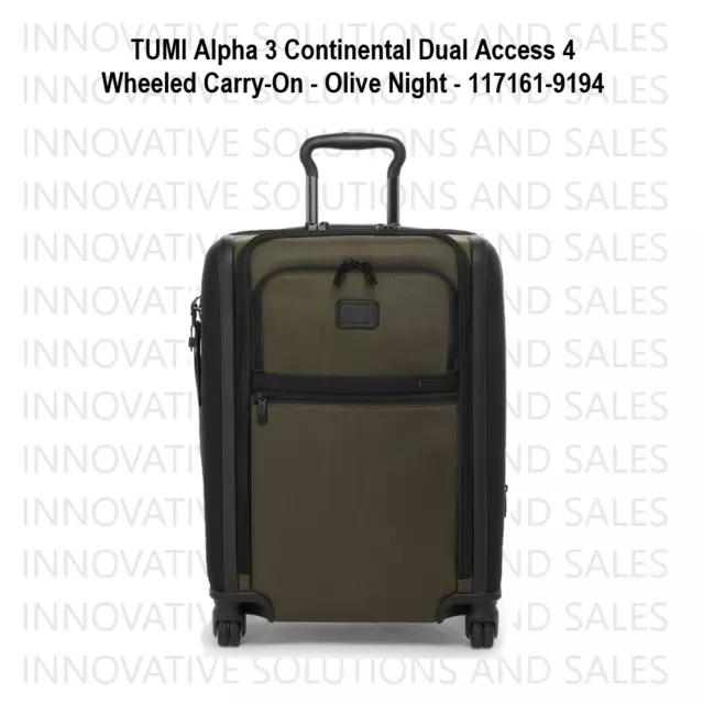 TUMI Alpha 3 Continental Dual Access 4 Wheeled Carry-On Olive Night 117161-9194