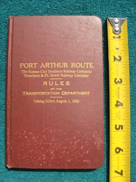 Seltene 1923 Port Arthur Route Railroad Kansas & Southern Railway Broschüre Texarkana