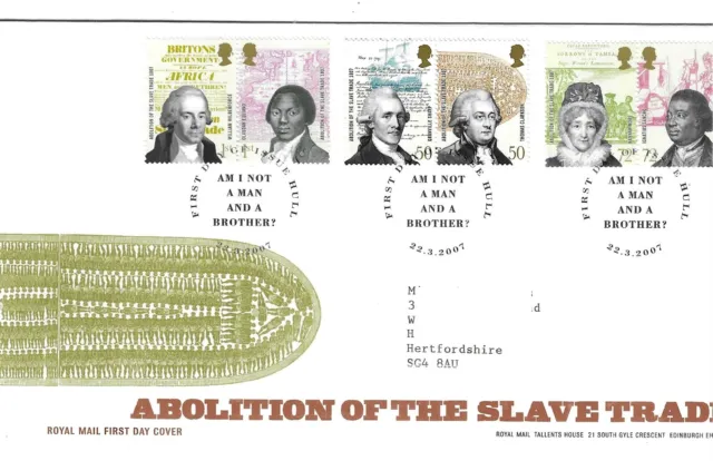 GB – 2007 FDC Abolition of Slave Trade with Hull postmark  - pre-owned