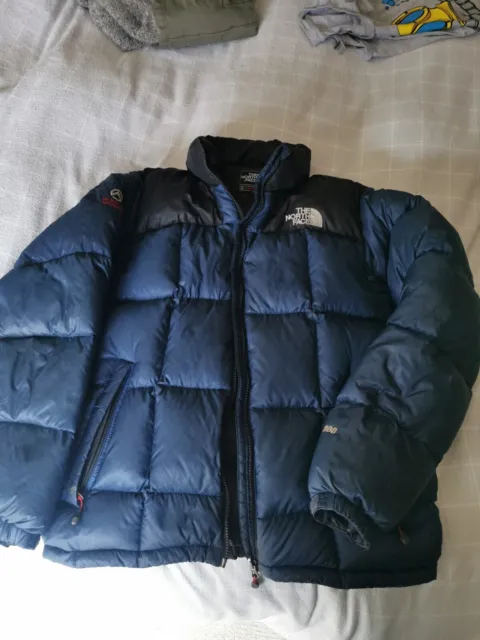 Mens The North Face Summit Series 800 Down Puffer Jacket Blue/Black Size Medium