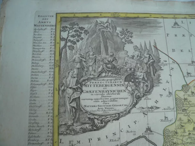 Wittenberg/Dessau, anno 1760, Landkarte Lotter T.C. Delineatio geographica....