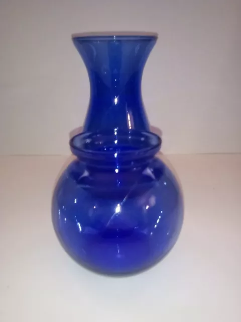 Set Of Two: Beautiful Blue Glass Vase and Candle Vase