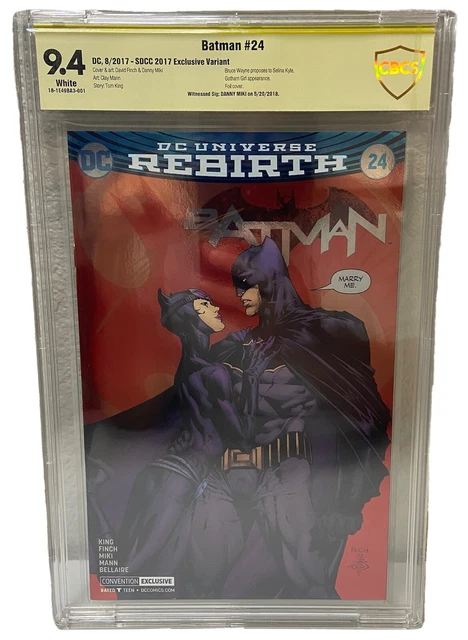 Batman #24 Foil Cbcs Ss 9.4 Nm No Cgc Cat Woman Proposal 🔑 Danny Miki Sig! ✍️