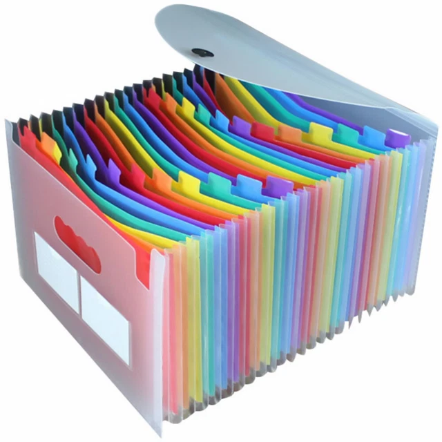 Cartella organo organizzatore scrivania in plastica portatile 24 tasche