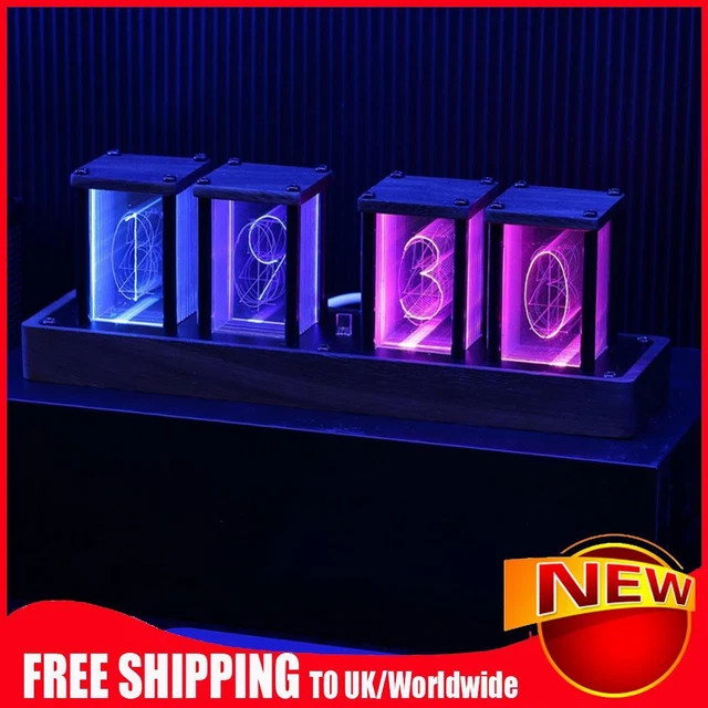 RGB DIY Wood Table Clock WiFi Timing LED Tube Full Color (C)