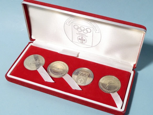 1996 Atlanta Centennial Olympic Games Set of 4 Cased Commemorative Medallions