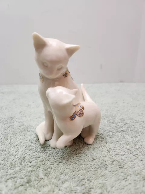 LENOX China JEWELS COLLECTION CAT W/ KITTEN PORCELAIN FIGURINE 1995