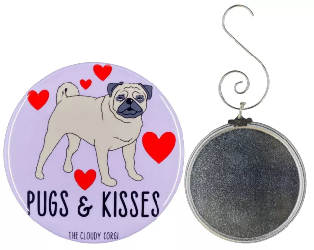 Pugs and Kisses Valentines Day Dog Ornament Collectible Accessories and Gifts