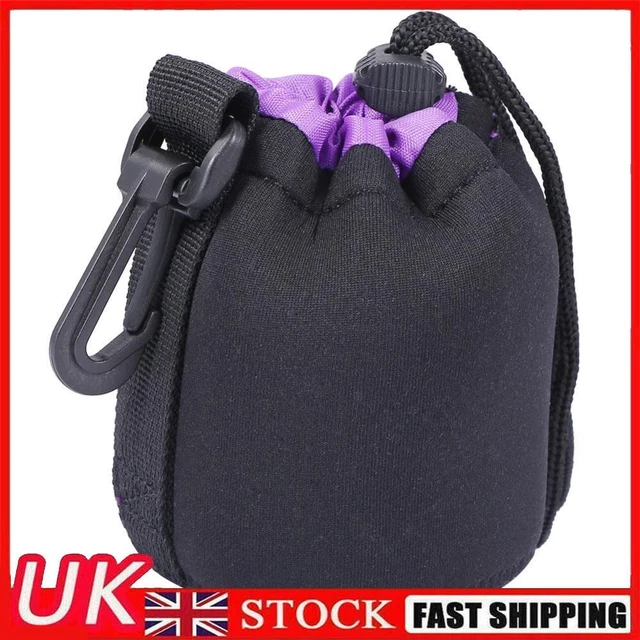 Neoprene Camera Lens Pouch Drawstring Waterproof Shockproof Soft Bag (S-XL)