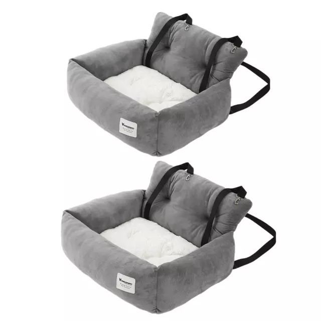 Pet Car Booster Seat Travel Dog Carrier Matériau doux et chaud Gris robuste