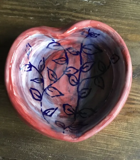 Handmade Ceramic Heart Shaped Pin Tray, Trinket Dish, Jewellery Tray, Key Tray