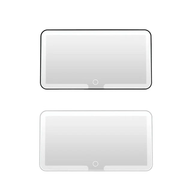 Miroir De Courtoisie LED Rechargeable Pour Voiture - Éclairage Tactile 3 Couleurs - Pare-soleil