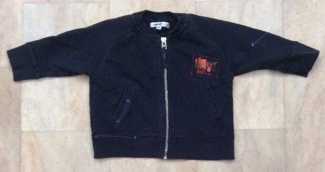 Cardigan giacca logo DKNY ragazzo blu navy cotone età 12 mesi