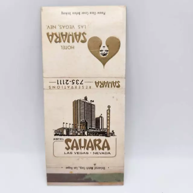 Vintage Matchbook Hotel Sahara Las Vegas Casino Nevada Memorabilia