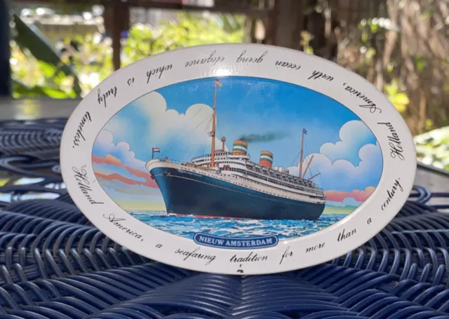 Vintage HOLLAND AMERICA CRUISE LINES Nieuw New Amsterdam Ship Candy Sweets Tin