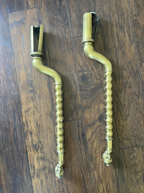 Antique Victorian Twist Nickel Brass Claw Foot Marble Sink Legs Support Bathroom