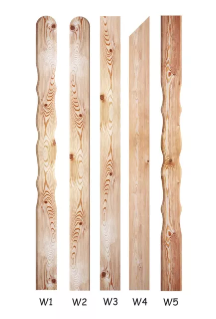 Lattenzaun aus Holz SIBIRISCHE LÄRCHE Zaun, Größen 100 cm, Paket, Modell WOODINO