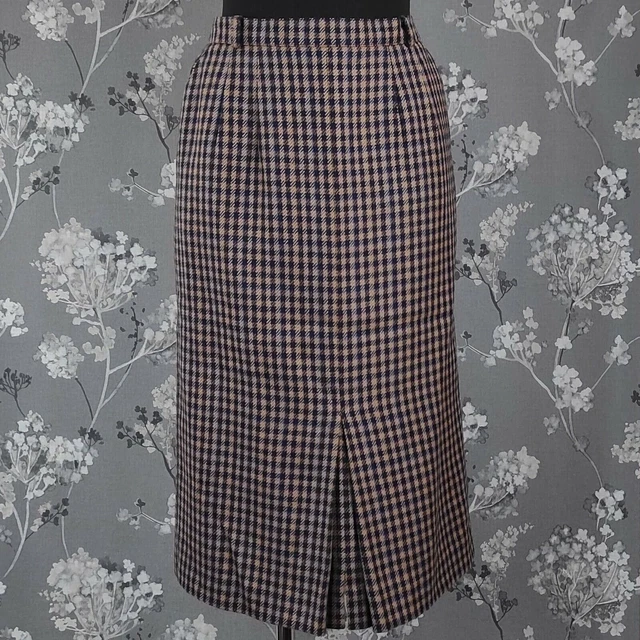 Jupe À Carreaux En Pure Laine Basler Vintage. Taille M
