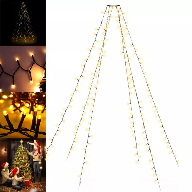 Toboli Serie luci natalizie per albero di Natale con 192 LED bianco caldo 6x2m