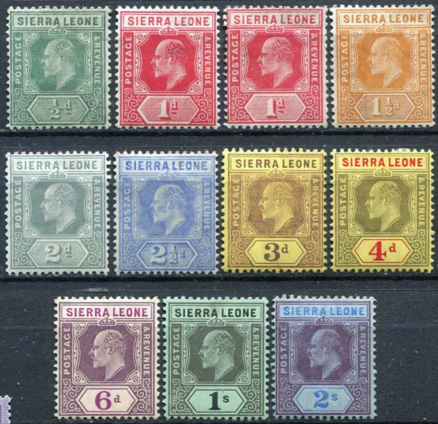 Sierra Leone 1907 issue between, SG 99 & 109, inc 100a, Mint Hinged, CV £125