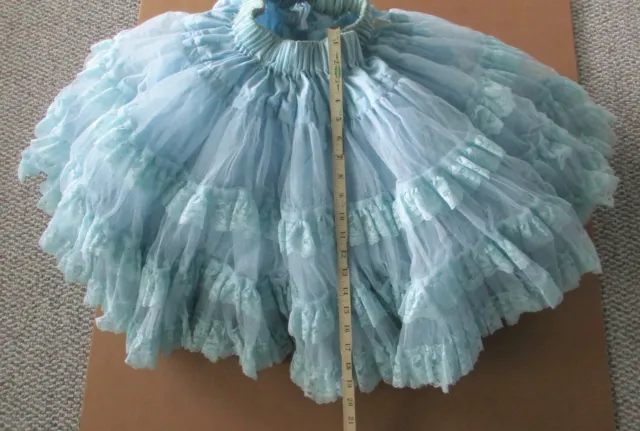 Ruthe Multi-layered pale blue square dance petticoat waist 20-36in stretch 20"L