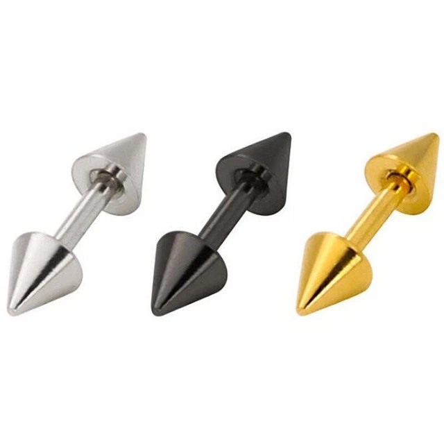 Stainless Steel Industrial Barbell Spike Arrow Tragus Piercing Body Jewelry 2pcs